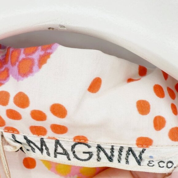 Vtg I. MAGNIN & CO. Butterfly Print Shirt Dress Sz 8 1950s - Picture 5 of 6